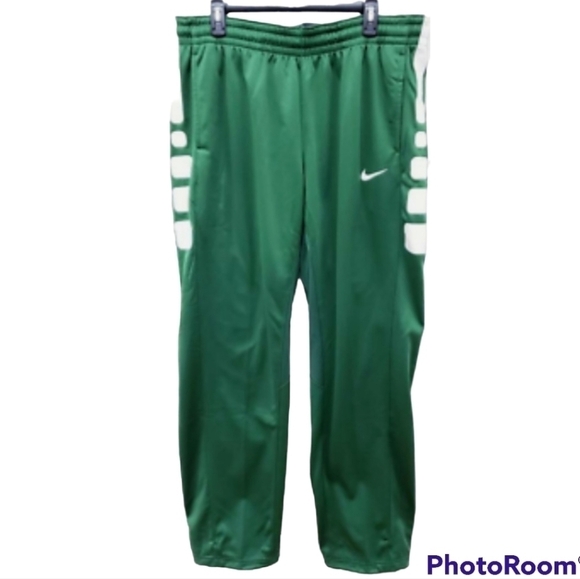 NWT Nike Therma-fit Womens Elite Stripe Basketball Pants Green White Large - Picture 1 of 4